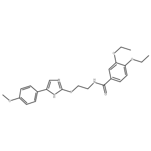 3,4-diethoxy-N-(2-((5-(4-methoxyphenyl)-1H-imidazol-2-yl)thio)ethyl)benzamide Structure
