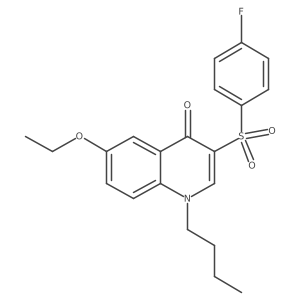 1-butyl-6-ethoxy-3-((4-fluorophenyl)sulfonyl)quinolin-4(1H)-one结构式