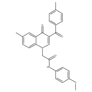 N-(4-methoxyphenyl)-2-(6-methyl-3-(4-methylbenzoyl)-4-oxoquinolin-1(4H)-yl)acetamide结构式