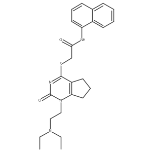 2-((1-(2-(diethylamino)ethyl)-2-oxo-2,5,6,7-tetrahydro-1H-cyclopenta[d]pyrimidin-4-yl)thio)-N-(naphthalen-1-yl)acetamide Structure