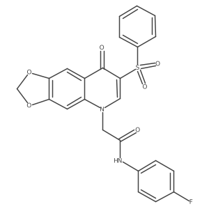 N-(4-fluorophenyl)-2-(8-oxo-7-(phenylsulfonyl)-[1,3]dioxolo[4,5-g]quinolin-5(8H)-yl)acetamide结构式