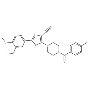 2-(3,4-Dimethoxyphenyl)-5-(4-(4-fluorobenzoyl)piperazin-1-yl)oxazole-4-carbonitrile结构式