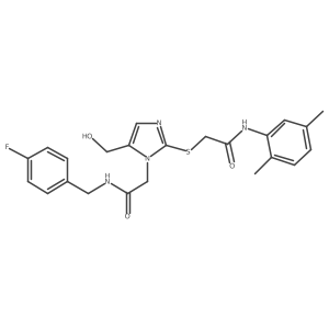 N-(2,5-dimethylphenyl)-2-{[1-({[(4-fluorophenyl)methyl]carbamoyl}methyl)-5-(hydroxymethyl)-1H-imidazol-2-yl]sulfanyl}acetamide Structure