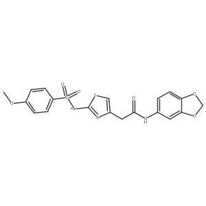 N-(1,3-benzodioxol-5-yl)-2-[(2Z)-2-{[(4-methoxyphenyl)sulfonyl]imino}-2,3-dihydro-1,3-thiazol-4-yl]acetamide Structure