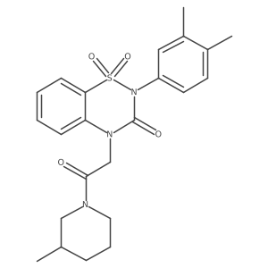 2-(3,4-dimethylphenyl)-4-(2-(3-methylpiperidin-1-yl)-2-oxoethyl)-2H-benzo[e][1,2,4]thiadiazin-3(4H)-one 1,1-dioxide Structure