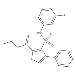 Ethyl 3-[(3-fluorophenyl)sulfamoyl]-4-phenylthiophene-2-carboxylate结构式