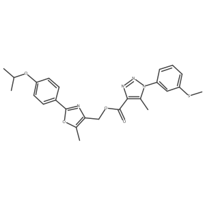 (2-(4-isopropoxyphenyl)-5-methyloxazol-4-yl)methyl 5-methyl-1-(3-(methylthio)phenyl)-1H-1,2,3-triazole-4-carboxylate Structure
