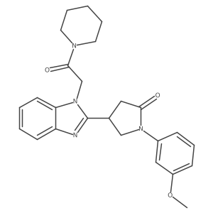 1-(3-methoxyphenyl)-4-[1-(2-oxo-2-piperidin-1-ylethyl)-1H-benzimidazol-2-yl]pyrrolidin-2-one Structure