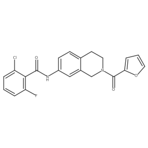 2-chloro-6-fluoro-N-(2-(furan-2-carbonyl)-1,2,3,4-tetrahydroisoquinolin-7-yl)benzamide Structure
