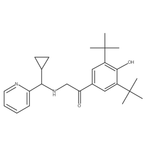 2-((Cyclopropyl(pyridin-2-yl)methyl)amino)-1-(3,5-di-tert-butyl-4-hydroxyphenyl)ethan-1-one结构式