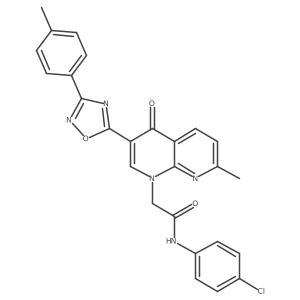 N-(4-chlorophenyl)-2-{7-methyl-3-[3-(4-methylphenyl)-1,2,4-oxadiazol-5-yl]-4-oxo-1,4-dihydro-1,8-naphthyridin-1-yl}acetamide结构式