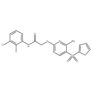 2-{[4-amino-5-(thiophene-2-sulfonyl)pyrimidin-2-yl]sulfanyl}-N-(3-chloro-2-methylphenyl)acetamide Structure