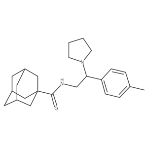 N-[2-(4-methylphenyl)-2-(pyrrolidin-1-yl)ethyl]adamantane-1-carboxamide结构式