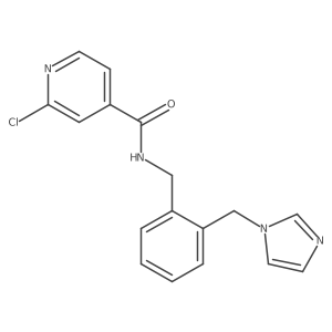 2-chloro-N-({2-[(1H-imidazol-1-yl)methyl]phenyl}methyl)pyridine-4-carboxamide结构式