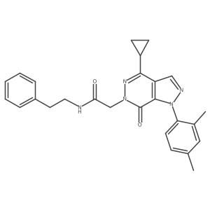 2-(4-cyclopropyl-1-(2,4-dimethylphenyl)-7-oxo-1H-pyrazolo[3,4-d]pyridazin-6(7H)-yl)-N-phenethylacetamide结构式