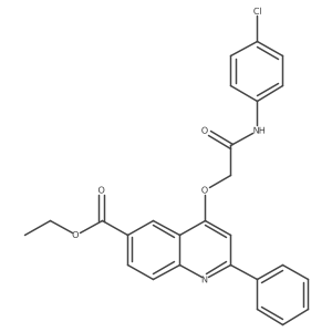 Ethyl 4-{2-[(4-chlorophenyl)amino]-2-oxoethoxy}-2-phenylquinoline-6-carboxylate结构式