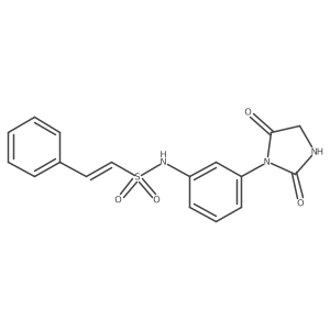 O=C1CNC(=O)N1c1cccc(NS(=O)(=O)C=Cc2ccccc2)c1结构式