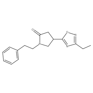 4-(3-Ethyl-1,2,4-oxadiazol-5-yl)-1-(2-phenylethyl)pyrrolidin-2-one Structure