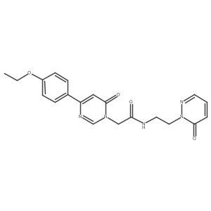 2-(4-(4-ethoxyphenyl)-6-oxopyrimidin-1(6H)-yl)-N-(2-(6-oxopyridazin-1(6H)-yl)ethyl)acetamide结构式