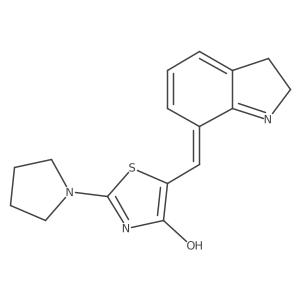 4(5h)-Thiazolone,5-[(2,3-dihydro-1h-indol-7-yl)methylene]-2-(1-pyrrolidinyl)-,(5z)-结构式