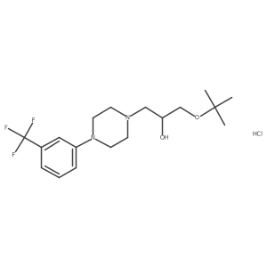 1-(Tert-butoxy)-3-(4-(3-(trifluoromethyl)phenyl)piperazin-1-yl)propan-2-ol hydrochloride结构式
