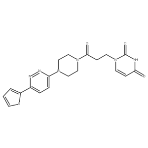 1-(3-oxo-3-(4-(6-(thiophen-2-yl)pyridazin-3-yl)piperazin-1-yl)propyl)pyrimidine-2,4(1H,3H)-dione Structure