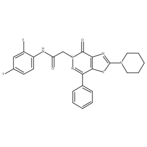 N-(2,4-difluorophenyl)-2-(4-oxo-7-phenyl-2-(piperidin-1-yl)thiazolo[4,5-d]pyridazin-5(4H)-yl)acetamide结构式