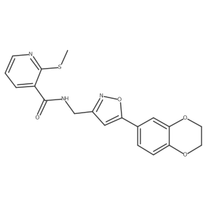 N-((5-(2,3-dihydrobenzo[b][1,4]dioxin-6-yl)isoxazol-3-yl)methyl)-2-(methylthio)nicotinamide Structure