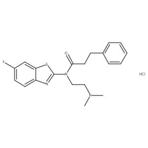 N-(2-(dimethylamino)ethyl)-N-(6-fluorobenzo[d]thiazol-2-yl)-3-phenylpropanamide hydrochloride结构式