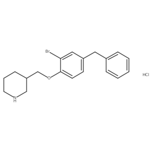 3-[(4-Benzyl-2-bromophenoxy)methyl]piperidine hydrochloride结构式