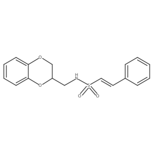 (E)-N-(2,3-Dihydro-1,4-benzodioxin-3-ylmethyl)-2-phenylethenesulfonamide结构式