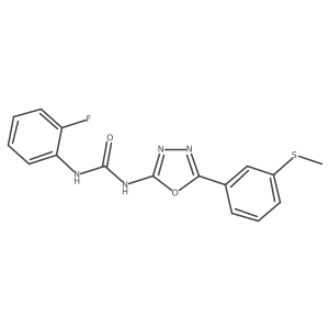 1-(2-Fluorophenyl)-3-(5-(3-(methylthio)phenyl)-1,3,4-oxadiazol-2-yl)urea结构式