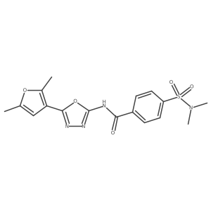 N-(5-(2,5-dimethylfuran-3-yl)-1,3,4-oxadiazol-2-yl)-4-(N,N-dimethylsulfamoyl)benzamide结构式