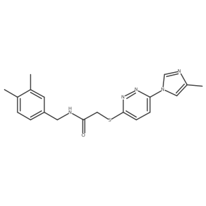 N-[(3,4-dimethylphenyl)methyl]-2-{[6-(4-methyl-1H-imidazol-1-yl)pyridazin-3-yl]sulfanyl}acetamide结构式