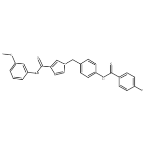 1-(4-(4-fluorobenzamido)benzyl)-N-(3-methoxyphenyl)-1H-imidazole-4-carboxamide结构式