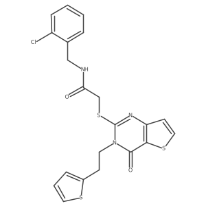 N-(2-chlorobenzyl)-2-({4-oxo-3-[2-(thiophen-2-yl)ethyl]-3,4-dihydrothieno[3,2-d]pyrimidin-2-yl}sulfanyl)acetamide结构式