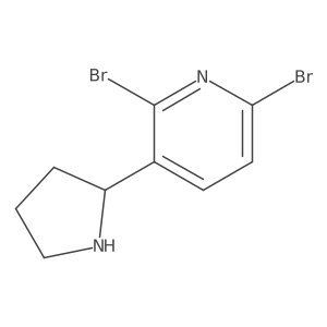 (R)-2,6-Dibromo-3-(pyrrolidin-2-yl)pyridine Structure