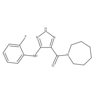azepan-1-yl(5-((2-fluorophenyl)amino)-1H-1,2,3-triazol-4-yl)methanone结构式