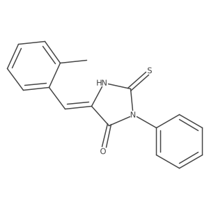 5-[(2-Methylphenyl)methylidene]-3-phenyl-2-sulfanylideneimidazolidin-4-one结构式
