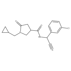 N-[(3-chlorophenyl)(cyano)methyl]-1-(cyclopropylmethyl)-5-oxopyrrolidine-3-carboxamide Structure