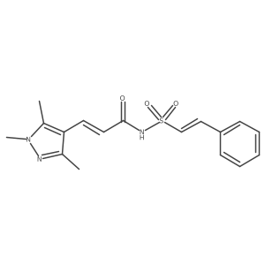 N-(2-phenylethenesulfonyl)-3-(1,3,5-trimethyl-1H-pyrazol-4-yl)prop-2-enamide Structure