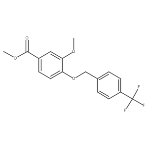 Benzoic acid, 3-methoxy-4-[[4-(trifluoromethyl)phenyl]methoxy]-, methyl ester Structure
