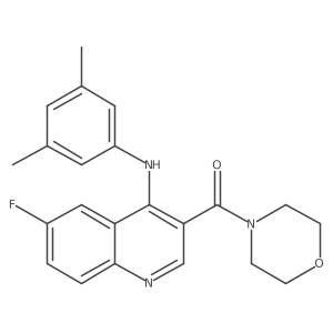 (4-((3,5-Dimethylphenyl)amino)-6-fluoroquinolin-3-yl)(morpholino)methanone结构式