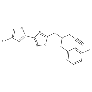 {[3-(4-Bromothiophen-2-yl)-1,2,4-oxadiazol-5-yl]methyl}[(6-methylpyridin-2-yl)methyl](prop-2-yn-1-yl)amine Structure