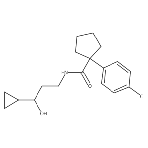 1-(4-chlorophenyl)-N-(3-cyclopropyl-3-hydroxypropyl)cyclopentanecarboxamide结构式