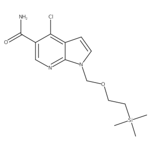 4-Chloro-1-[[2-(trimethylsilyl)ethoxy]methyl]-1H-pyrrolo[2,3-b]pyridine-5-carboxamide结构式