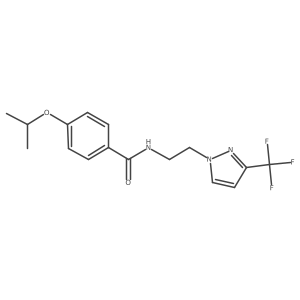 4-isopropoxy-N-(2-(3-(trifluoromethyl)-1H-pyrazol-1-yl)ethyl)benzamide结构式