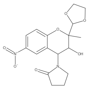 1-(2-(1,3-Dioxolan-2-yl)-3-hydroxy-2-methyl-6-nitrochroman-4-yl)pyrrolidin-2-one Structure