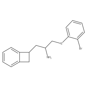 Bicyclo[4.2.0]octa-1,3,5-triene-7-ethanamine, I+/--[[(2-bromophenyl)thio]methyl]- Structure