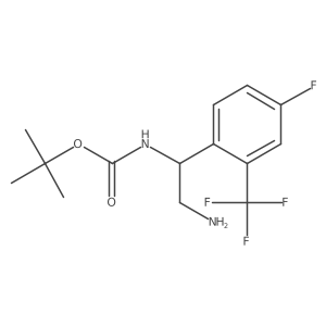 tert-butyl N-{2-amino-1-[4-fluoro-2-(trifluoromethyl)phenyl]ethyl}carbamate结构式